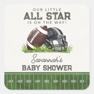 Voetbal Kleine All Star Touchdown Baby Shower Vierkante Sticker