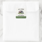 Voetbal Kleine All Star Touchdown Babyfeestje Vierkante Sticker (Tas)