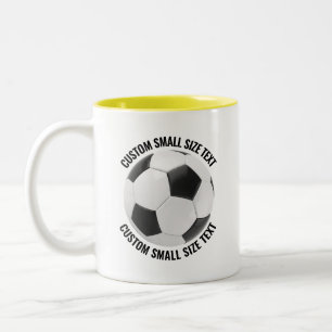 Voetbal & Kleine Tekst GEEL 11oz Aangepast Tweekleurige Koffiemok