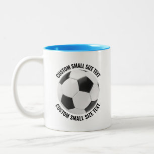 Voetbal & Kleine Tekst LICHTBLAUW 11oz Aangepast Tweekleurige Koffiemok