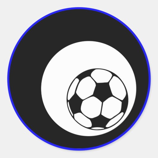 voetbal: kleur aanpasbaar : ronde sticker (Voorkant)