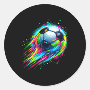 Voetbal Kleurrijke Tie Dye Voetbal Byll  Ronde Sticker