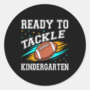 Voetbal kleuterschool eerste schooldag terug naar ronde sticker
