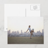 Voetbal knieën in stadspark briefkaart (Voorkant / Achterkant)