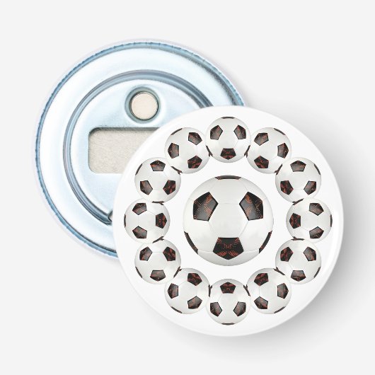 Voetbal knop flesopener button flesopener (Voorkant)