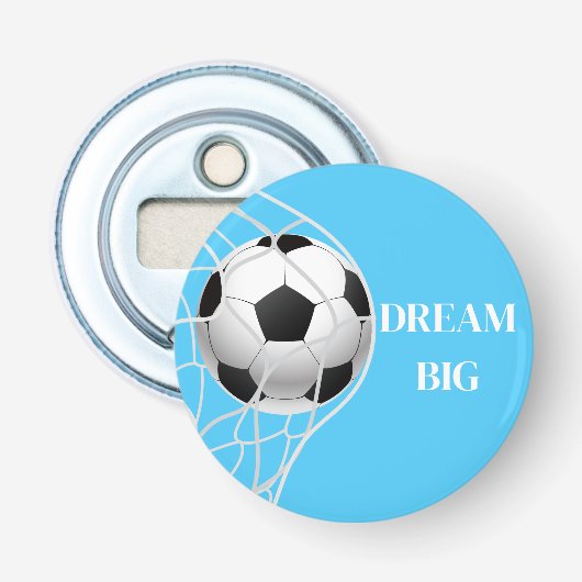 Voetbal knop flesopener button flesopener (Voorkant)