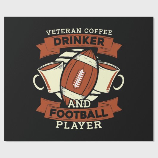 Voetbal Koffie Cadeaupapier (Vlak)
