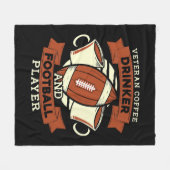Voetbal Koffie Fleece Deken (Voorkant (Horizontaal))