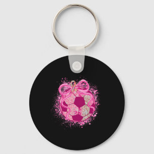 Voetbal Kokette Strik Borstkanker Bewustzijn Roze Sleutelhanger