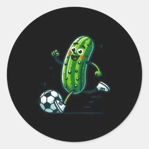 Voetbal komkommer trappen bal grappige augurk spel ronde sticker