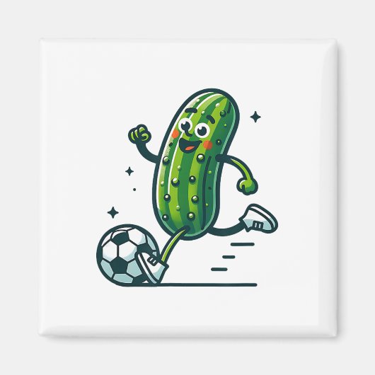 Voetbal Komkommer Trapper Byll Grappige Augurk Spe Magneet (Voorkant)