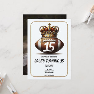 Voetbal Koning Gouden Kroon Foto Verjaardagsfeestj Kaart