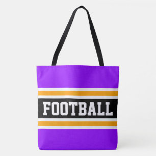 VOETBAL Krachtig atletisch helder paars zwart stre Tote Bag