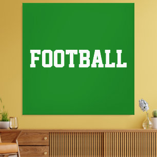 VOETBAL Krachtig Sportief Witte Tekst Op Helder Gr Canvas Afdruk