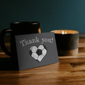 Voetbal krijtbord hart bedankkaart