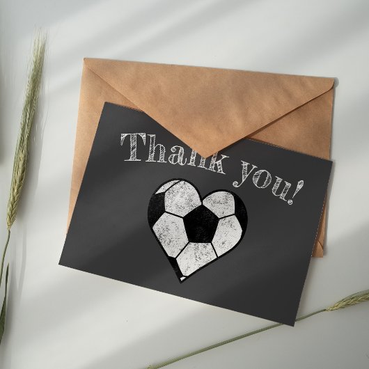 Voetbal krijtbord hart bedankkaart