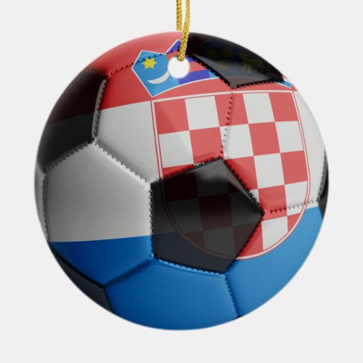 Voetbal Kroatië-vlag Keramisch Ornament (Voorkant)