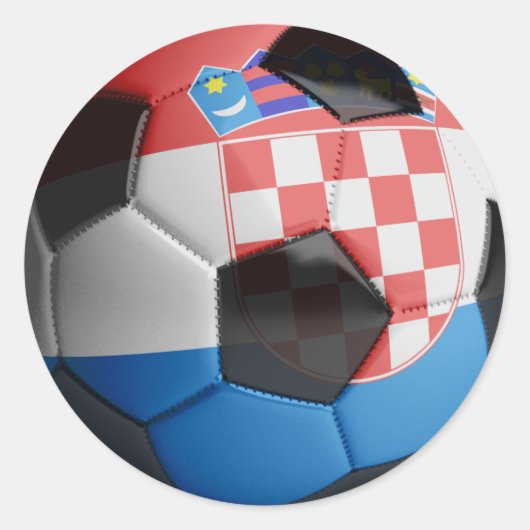 Voetbal Kroatië-vlag Ronde Sticker (Voorkant)