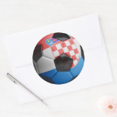 Voetbal Kroatië-vlag Ronde Sticker (Envelop)