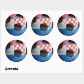 Voetbal Kroatië-vlag Ronde Sticker (Vel)
