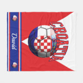 Voetbal Kroatische vlag | Naam Fleece Deken (Voorkant (Horizontaal))