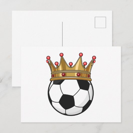 Voetbal Kroon Koning Briefkaart (Voorkant / Achterkant)