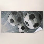 Voetbal Kunst – Dynamisch Voetbal Design Strandlaken (Voorkant)