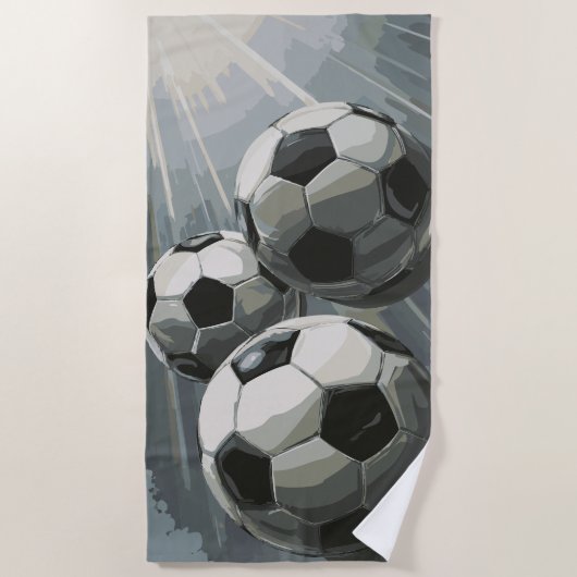 Voetbal Kunst – Dynamisch Voetbal Design Strandlaken (Voorkant)
