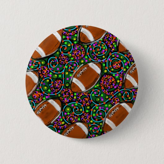 Voetbal Kunst Groen Ronde Button 5,7 Cm (Voorkant)