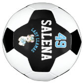 Voetbal Lama  - Blauw, Zwart en Wit  (Gedraaid)
