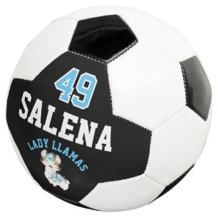 Voetbal Lama  - Blauw, Zwart en Wit 