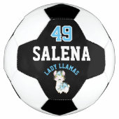 Voetbal Lama  - Blauw, Zwart en Wit  (Voorkant)