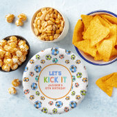 Voetbal Laten we het schoppen jongens verjaardag Papieren Kommen