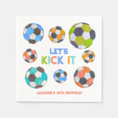 Voetbal Laten we het schoppen jongens verjaardag Servet (Voorkant)