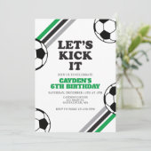 Voetbal Laten we schoppen Groene Verjaardag Kaart (Staand voorkant)