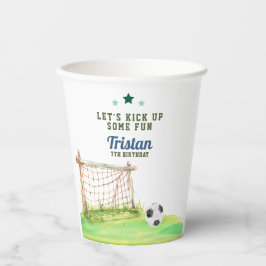 Voetbal “Laten we wat plezier maken” Verjaardag vo Papieren Bekers