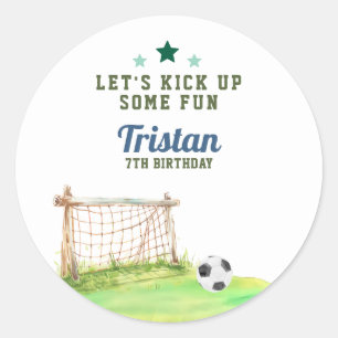 Voetbal “Laten we wat plezier maken” Verjaardag vo Ronde Sticker