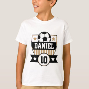 Voetbal League Kids Voetbal Naam & Nummer Logo T-shirt