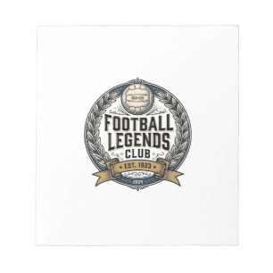 Voetbal Legenden Club Vintage Voetbalshirt Ontwerp Notitieblok
