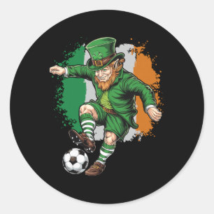 Voetbal Leprechaun St Patricks Day Jongens Kindere Ronde Sticker