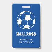 voetbal leraar Hallpas schoolkleuren Badge (Achterkant)