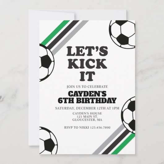Voetbal Let's Kick It Verjaardag Kaart (Voorkant)
