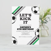 Voetbal Let's Kick It Verjaardag Kaart (Staand voorkant)