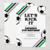 Voetbal Let's Kick It Verjaardag Kaart (Voorkant / Achterkant)