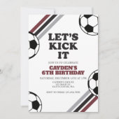Voetbal Let's Kick It Verjaardag Kaart (Voorkant)