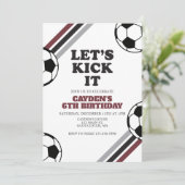 Voetbal Let's Kick It Verjaardag Kaart (Staand voorkant)