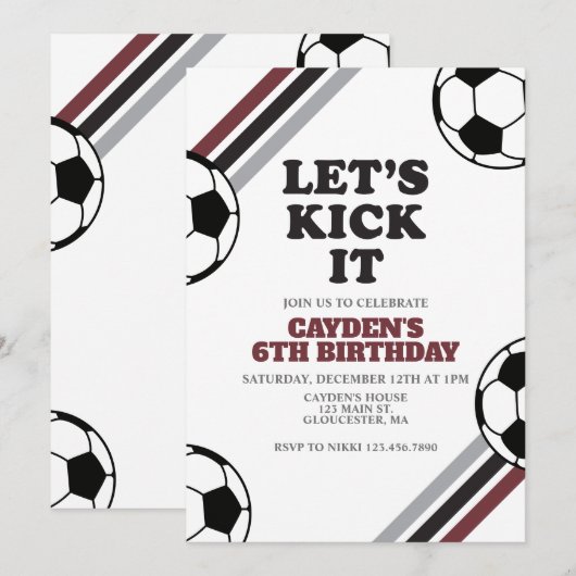 Voetbal Let's Kick It Verjaardag Kaart (Voorkant / Achterkant)