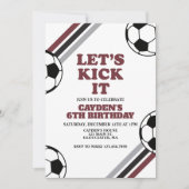Voetbal Let's Kick It Verjaardag Kaart (Voorkant)