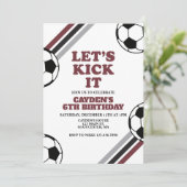 Voetbal Let's Kick It Verjaardag Kaart (Staand voorkant)
