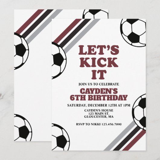 Voetbal Let's Kick It Verjaardag Kaart (Voorkant / Achterkant)